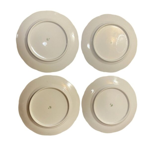 Mitterteich Pink Rose Scalloped Rim 8.5''  Floral Patterned 4 Dinner Plates - Picture 2 of 3